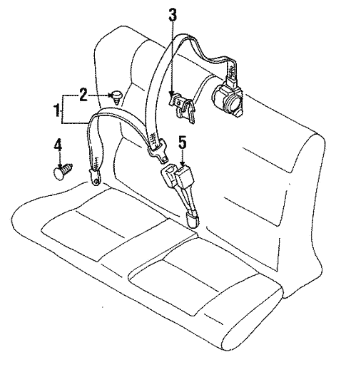 Rear Seat Belts for 1994 Audi Cabriolet #0