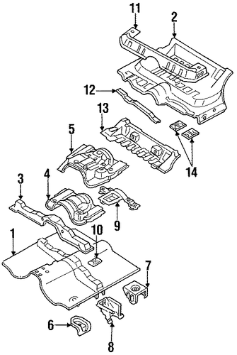Center Floor Pan Stiffener - Honda (8-94368-858-2) Center Floor Pan Stiffener - Honda (8-94368-858-2)
