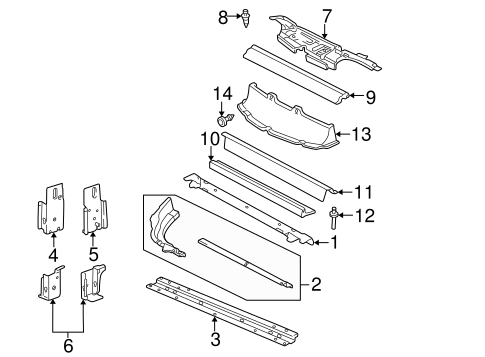 Radiator Support for 2005 Pontiac Sunfire #0