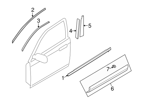 Exterior Trim - Front Door for 2013 Mazda CX-9 #0