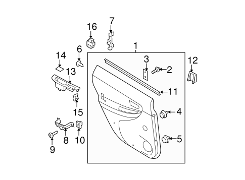 Interior Trim - Rear Door for 2007 Subaru Impreza #0