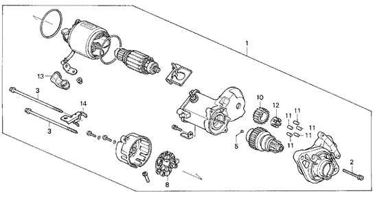 ENGINE/STARTER MOTOR (DENSO) (1) for 1992 Honda CIVIC SEDAN #1
