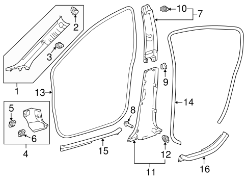 BODY/INTERIOR TRIM - PILLARS for 2016 Toyota Prius C #1