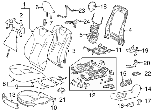 BODY/DRIVER SEAT COMPONENTS for 2016 Toyota Prius #2