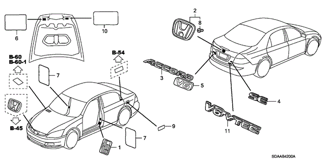 Interior/Bumper/Emblems - Caution Labels for 2007 Honda ACCORD SEDAN #1