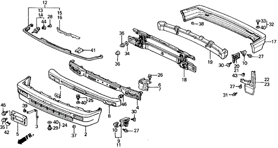 INTERIOR / BUMPER/BUMPER for 1989 Honda CIVIC 5-DOOR #1