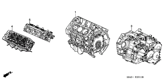 ENGINE/ENGINE ASSY. - TRANSMISSION ASSY. (V6) for 1999 Honda ACCORD SEDAN #1