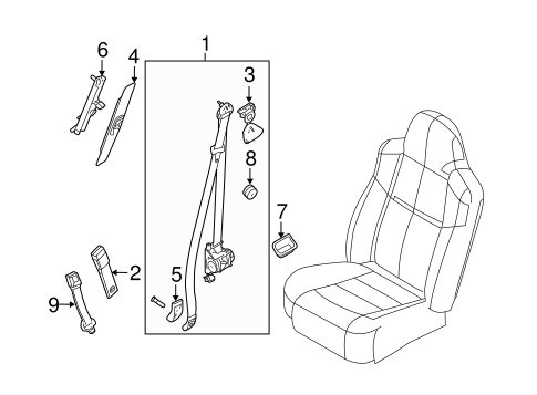 Electrical/Front Seat Belts for 2008 Ford F-250 Super Duty #2