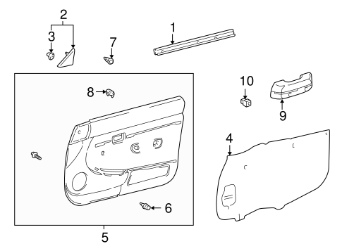 BODY/INTERIOR TRIM - FRONT DOOR for 1996 Toyota Tacoma #2