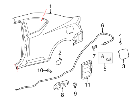 BODY/QUARTER PANEL & COMPONENTS for 2014 Scion tC #1
