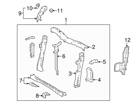 BODY/RADIATOR SUPPORT for 2016 Scion iM #1