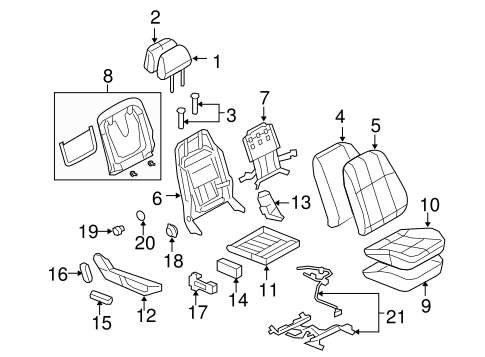 G8 FRONT SEAT COMPONENTS