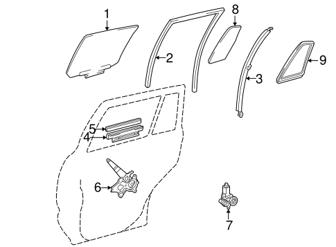 BODY/GLASS - REAR DOOR for 2005 Toyota Highlander #1
