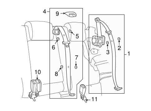9-3X REAR SEAT BELTS