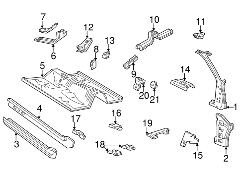 Body/Hinge Pillar for 2000 Ford Mustang #1