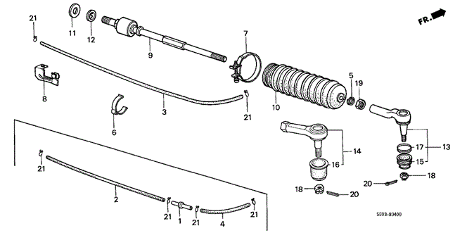 CHASSIS/TIE ROD for 1989 Honda ACCORD SEDAN #1