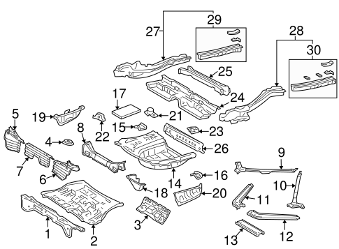 BODY/REAR FLOOR & RAILS for 2004 Toyota Solara #1