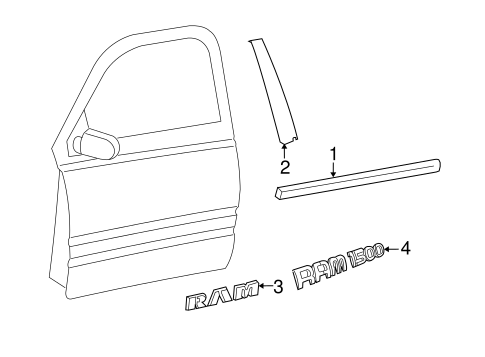 1500 EXTERIOR TRIM - FRONT DOOR
