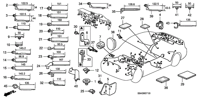 ELECTRICAL / EXHAUST / HEATER / FUEL/HARNESS BAND - BRACKET for 2001 Honda CIVIC SEDAN #1