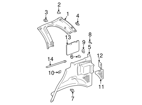 BODY/INTERIOR TRIM - QUARTER PANELS for 2005 Toyota RAV4 #1