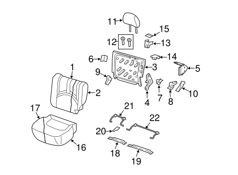 Body/Rear Seat Components for 2008 Ford Escape #1