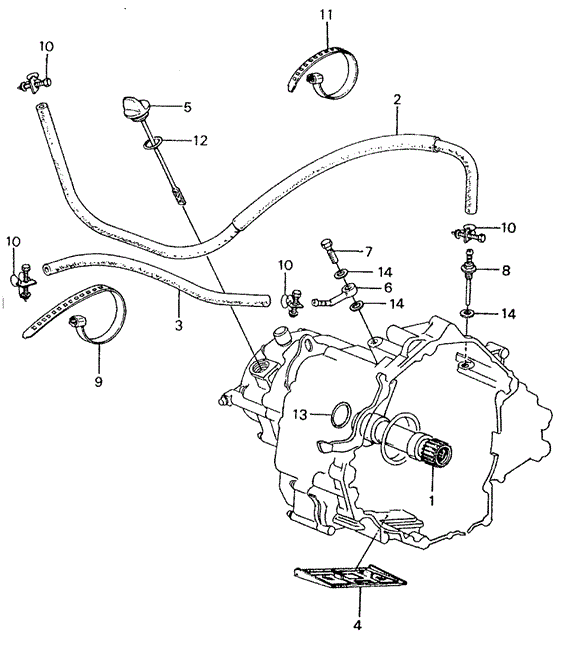 Transmission - Hondamatic/AT Oil Cooler Hose - Oil Strainer for 1982 Honda CIVIC SEDAN #1