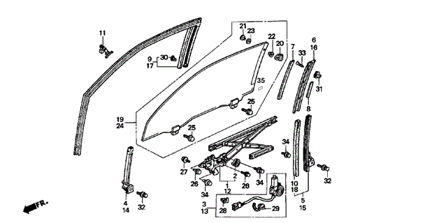 Front Door Window for 1999 Acura INTEGRA HATCHBACK #0