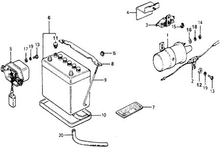 ELECTRICAL / EXHAUST / HEATER / FUEL/IGNITION COIL - BATTERY for 1978 Honda ACCORD HATCHBACK #1