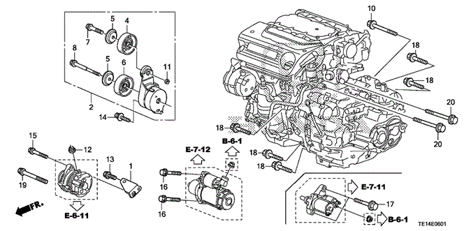 Engine/Alternator Bracket (V6) for 2012 Honda ACCORD COUPE #1