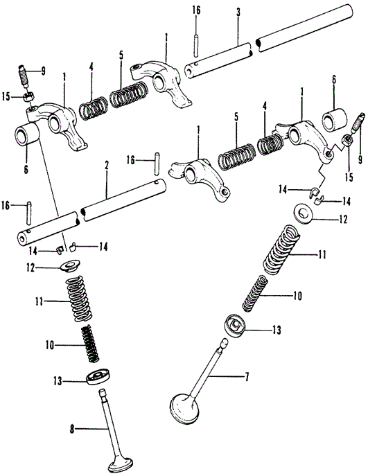 ENGINE/VALVE - ROCKER ARM ('73-'74) for 1973 Honda CIVIC 1200 COUPE #1