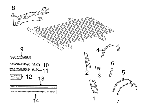 BODY/EXTERIOR TRIM - PICK UP BOX for 1996 Toyota Tacoma #1