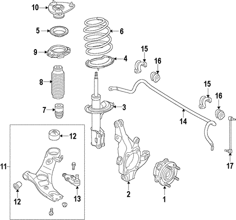 Front Suspension for 2015 Hyundai Santa Fe Sport #0