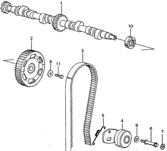 ENGINE/CAMSHAFT - TIMING BELT for 1982 Honda CIVIC SEDAN #1