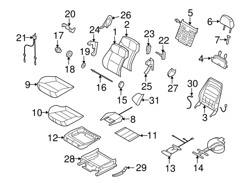 Astra DRIVER SEAT COMPONENTS