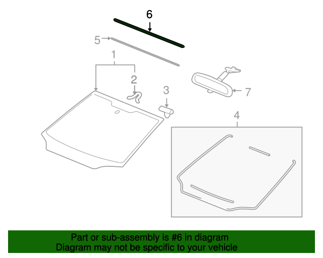 MOLDING, FR. WINDSHIELD for 2009 Honda CIVIC COUPE73150SVAA01