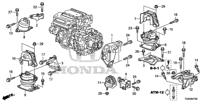 Body/Air Conditioning/Engine Mounts (V6) for 2012 Honda ACCORD SEDAN #1