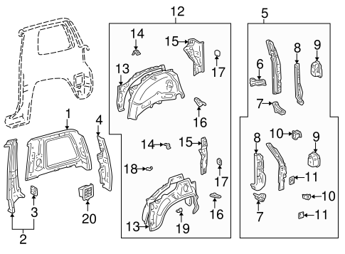 BODY/INNER STRUCTURE for 1996 Toyota RAV4 #1