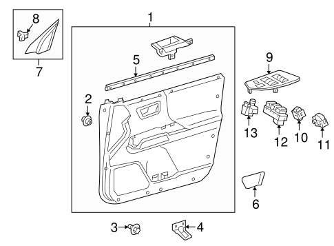 BODY/INTERIOR TRIM - FRONT DOOR for 2016 Toyota Tacoma #1