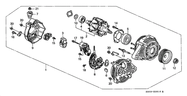 Alternator (Denso) for 2001 Honda Prelude #0