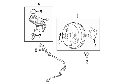 LR2 MASTER CYLINDER - COMPONENTS ON DASH PANEL
