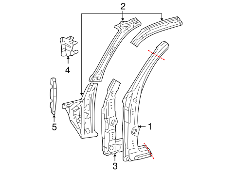 BODY/HINGE PILLAR for 1998 Toyota Tacoma #1