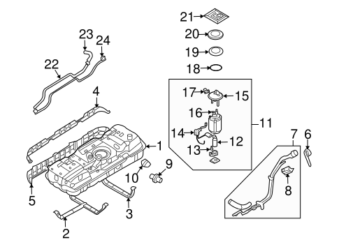 Entourage EMISSION SYSTEM/EMISSION COMPONENTS Parts ... 2007 hyundai entourage fuel filter location 
