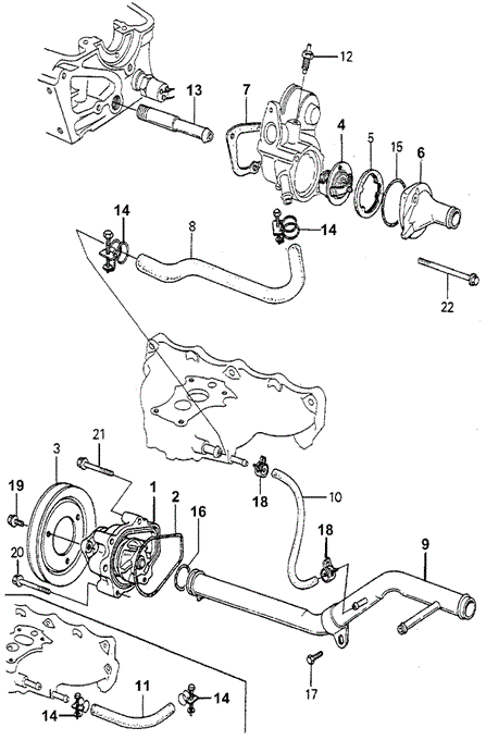 Engine/Water Pump - Thermostat (1) for 1980 Honda ACCORD HATCHBACK #1
