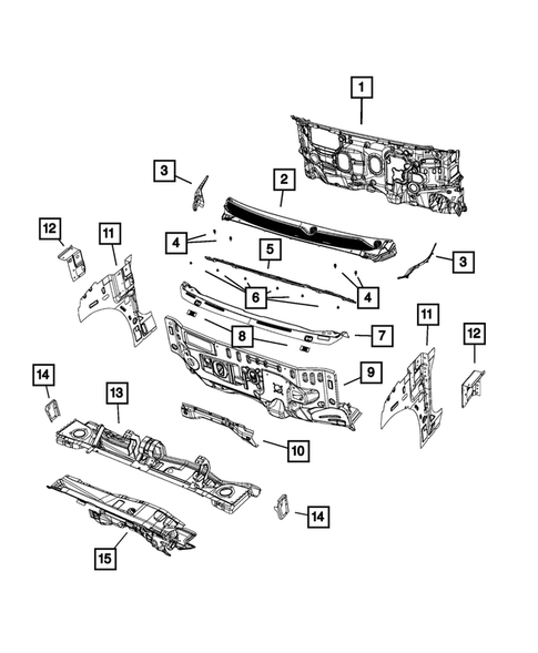 Cowl and Dash Panel for 2017 Chrysler Pacifica #0