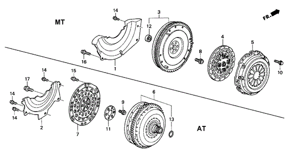 ENGINE/CLUTCH - TORQUE CONVERTER for 1997 Honda CIVIC SEDAN #1