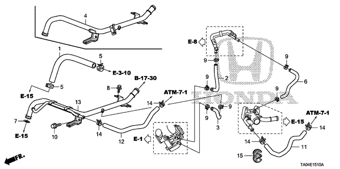 Engine/Water Hose (L4) for 2009 Honda ACCORD SEDAN #1