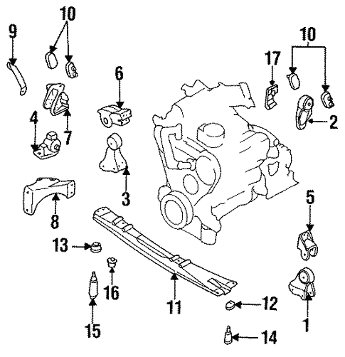 Engine & Trans Mounting for 1995 Nissan Quest #0