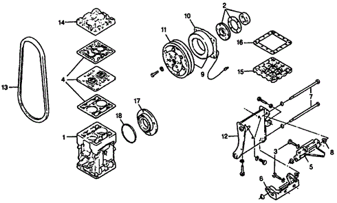 BODY / AIR CONDITIONING/A/C COMPRESSOR - MOUNT (TYPE-2) for 1976 Honda CIVIC HATCHBACK #1