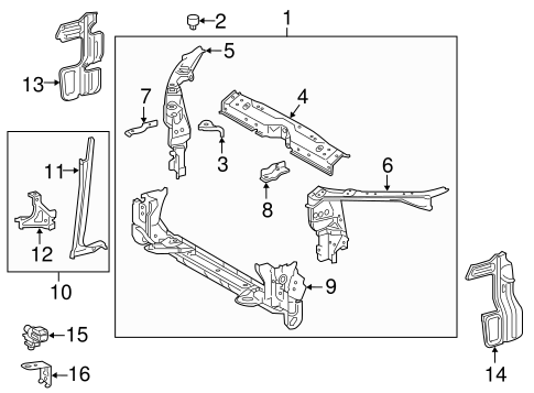 BODY/RADIATOR SUPPORT for 2014 Toyota Corolla #1