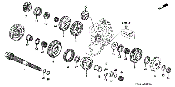 TRANSMISSION - AUTOMATIC/AT COUNTERSHAFT for 1997 Honda ACCORD SEDAN #1